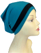Bonnet tube bleu turquoise assorti d'une bande noire