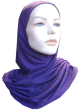 Hijab violet une piece simple mi long