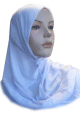 Hijab blanc une piece simple mi-long