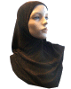 Hijab noir paillete orange