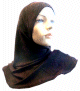 Hijab noir paillete argente rouge