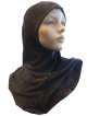 Hijab noir paillete en rose