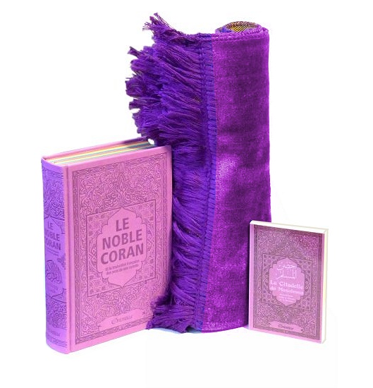 Coffret/Pack Cadeau Mariage : Le Noble Coran avec couleurs Arc-en-ciel,  Citadelle du Musulman, Tapis