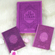 Coffret/Pack Cadeau pour offrir Couleur Mauve pour femmes musulmanes : Le Saint Coran, Chapitre Amma (Juz' 'Amma) et La citadelle du musulman