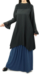 Tunique ample de couleur noire avec dentelles noires