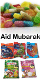 Sachet de delicieuses confiseries (bonbons halal) special pour cadeau de l'Aid avec mention "Aid Moubarak"