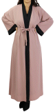 Kimono avec sa robe integree pour femme - Couleur vieux rose et noir