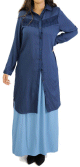 Chemise longue avec dentelles - Couleur Bleu Marine