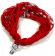 Bracelet artisanal en sabra de couleurs rouge avec pendentif cle