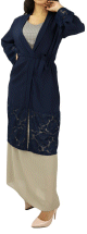 Kimono avec finition en dentelle - Couleur Bleu marine