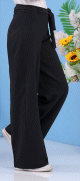 Pantalon ample - Couleur Noir (Grandes tailles) - Vetement pour femme style decontracte et moderne