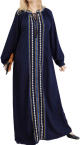 Robe Abaya brodee pour femme - Couleur Bleu Marine