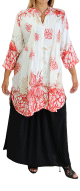 Tunique Chemise ample imprimee avec boutons pour femme