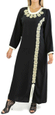 Robe orientale brodee et perlee pour femme - Couleur noire