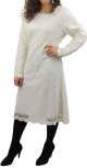 Robe-Tunique avec dentelle doublee pour femme - Couleur blanc ivoire