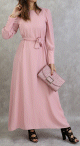 Robe elegante longue et fluide pour femme - Couleur rose clair