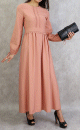 Robe longue classique et elegante pour femme - Couleur Rose peche