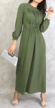 Robe longue couleur unie Vert Kaki