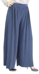 Pantalon large plisse pour femme - Couleur Bleu marine