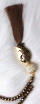 Chapelet "Sebha" de luxe a 99 perles en cristal decoration metallique et perles - Couleur Marron