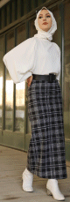 Jupe longue pour femme (Tissu chaud) - Couleur noir et anthracite