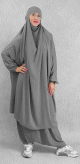 Jilbab deux (2) pieces cape et sarouel (pantalon) - Couleur Gris clair