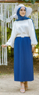 Jupe plissee pour femme - Couleur bleu