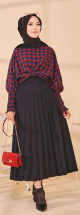 Chemisier a carreaux (Tenue Hijab style habille) - Couleur bleu et rouge