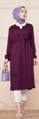 Cardigan a lacets pour femme (Boutique musulmane pas cher hijab en region parisienne) - Couleur violet