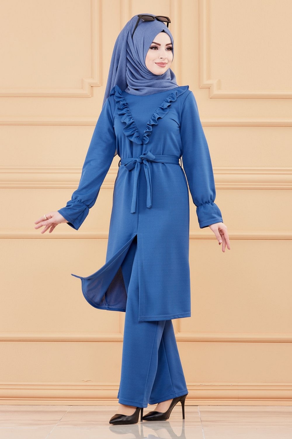 Vêtement de sport (ensemble 2 pièces) pour femme musulmane sportive -  Couleur gris clair