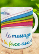 Mug decoration courbe arc-en-ciel - Tasse cadeau avec message ou prenom personnalise