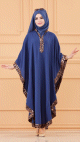 Robe ample - Poncho oversize pour femme (Vemtent Mastour Hijab) - Couleur bleu