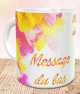 Mug Cadeau pour femme - Tasse avec deux messages personnalises (Tulipe jaune et rose)