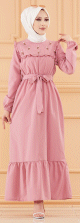Robe brodee (Tenue classique femme voilee) - Couleur rose