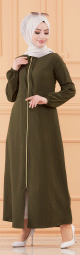 Robe zippee ample pour femmes (Vetements Hijab France) - Couleur kaki