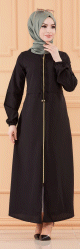 Robe zippee ample pour femme (Vetement Hijab France) - Couleur noir
