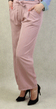 Pantalon decontracte avec ceinture pour femme - Couleur rose