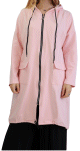 Sweat long zippe style sportswear pour femme - Couleur rose poudre
