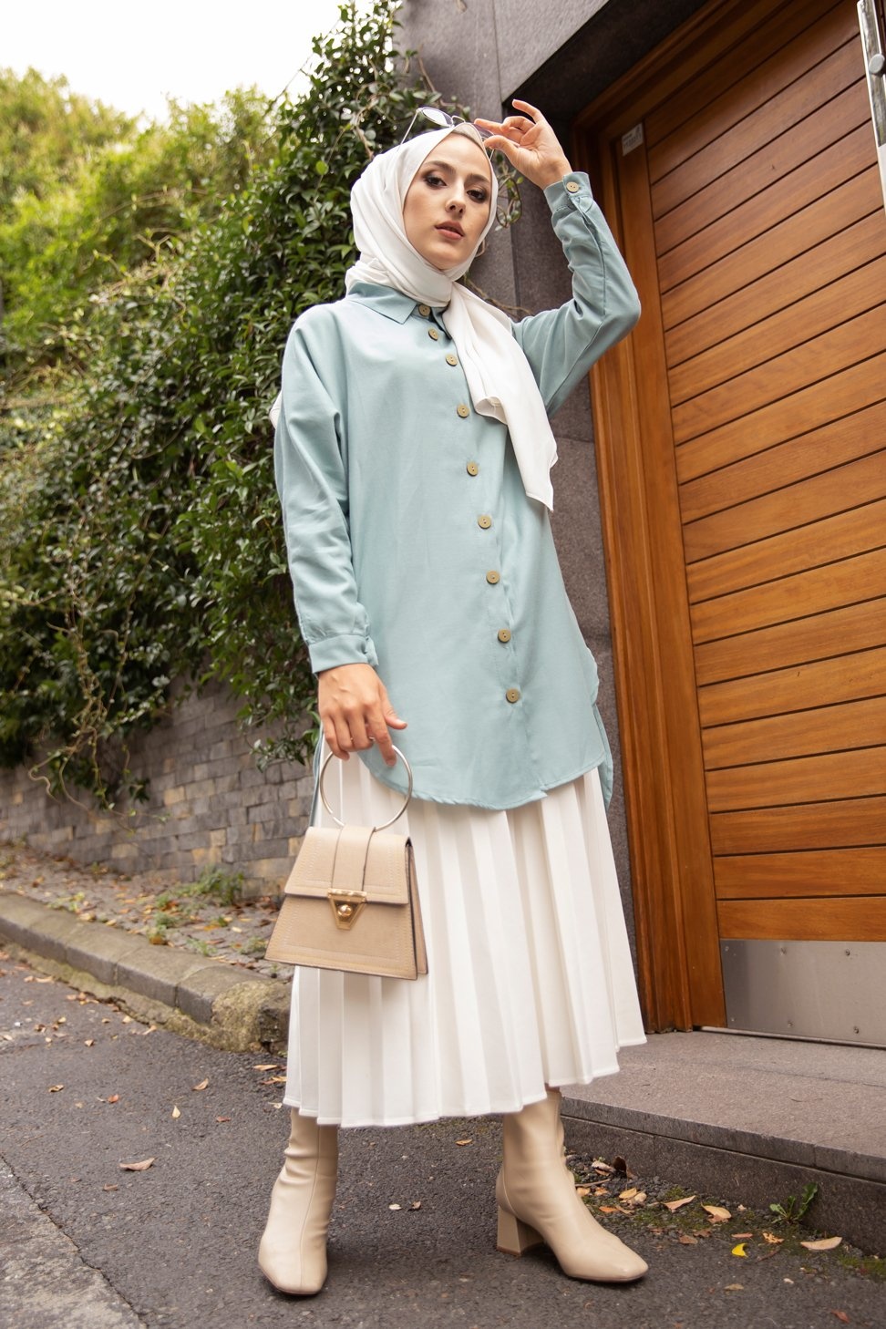 Chemise longe pour femme (Vêtements pour hijab) - Couleur menthe - Prêt à  porter et accessoires sur Musulmane.fr