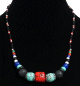 Collier ethnique artisanal imitation pierres et perles multicolores