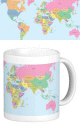 Mug "Je revise ma geographie" (Carte geographique du monde) pour enfants