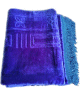 Tapis de priere adulte unie avec motifs - Ultra-doux type velours - Couleur Bleu roi